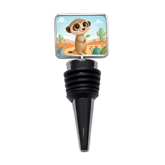 Meerkat Children's Illustration Style Wine Bottle Stopper