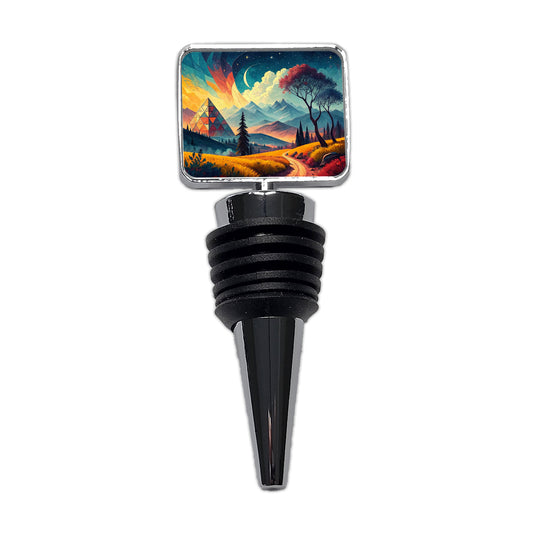 Modern Art Landscape Wine Bottle Stopper