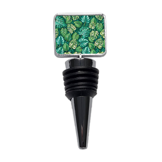Monstera Leaves Pattern Wine Bottle Stopper