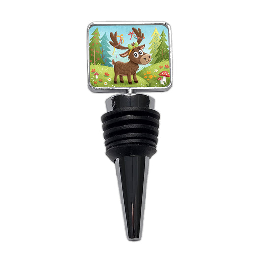 Moose Children's Illustration Style Wine Bottle Stopper