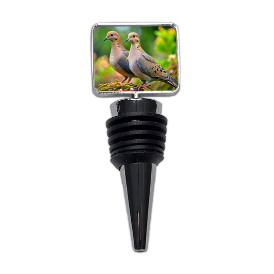 Mourning Doves Backyard Bird Wine Bottle Stopper
