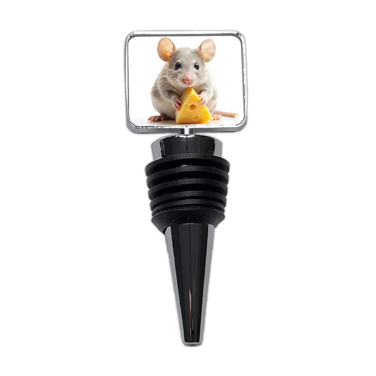 Mouse With A Piece Of Cheese Wine Bottle Stopper