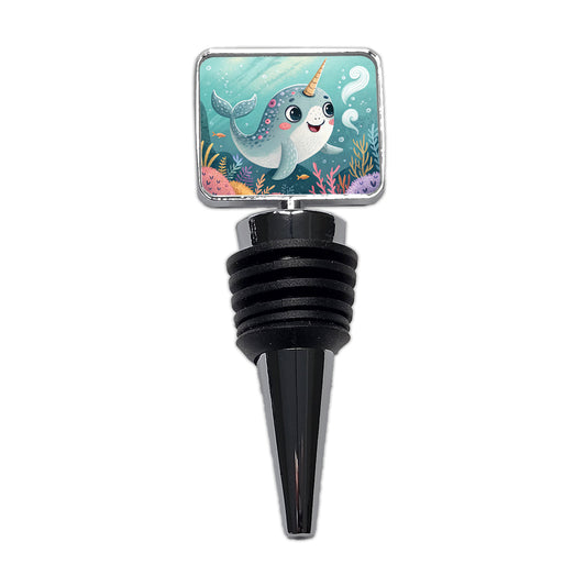 Narwhal Children's Illustration Style Wine Bottle Stopper
