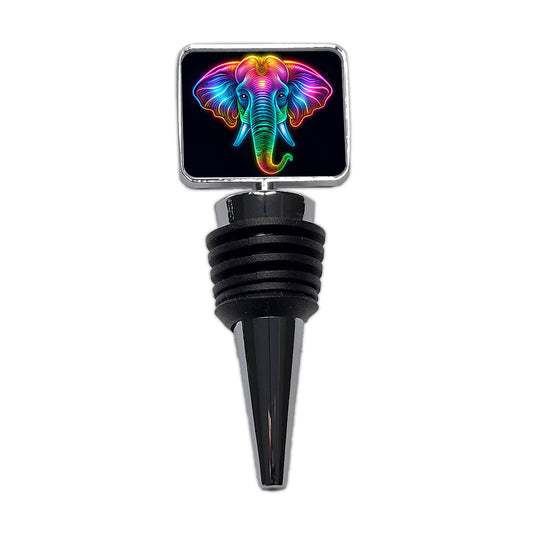 Neon Elephant Face Wine Bottle Stopper