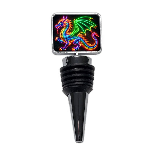 Neon European Dragon Wine Bottle Stopper