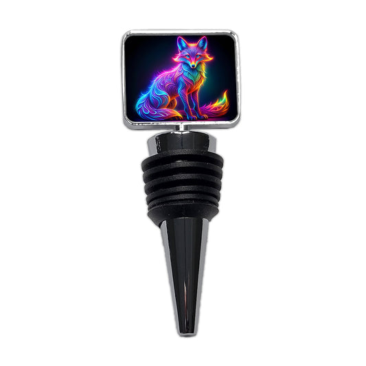 Neon Fox Wine Bottle Stopper