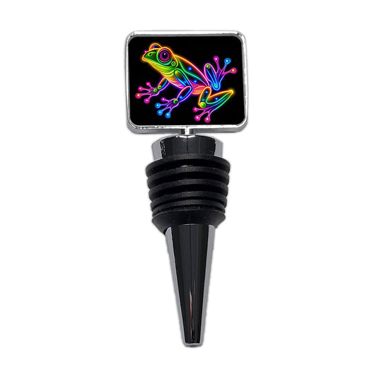 Neon Frog Wine Bottle Stopper