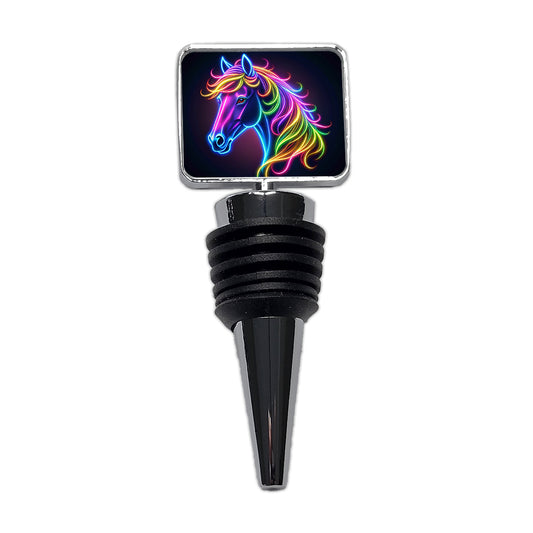 Neon Horse Head Wine Bottle Stopper