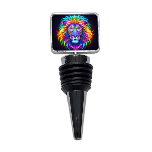 Neon Lion Wine Bottle Stopper
