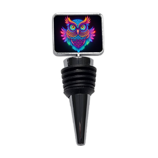 Neon Owl Wine Bottle Stopper