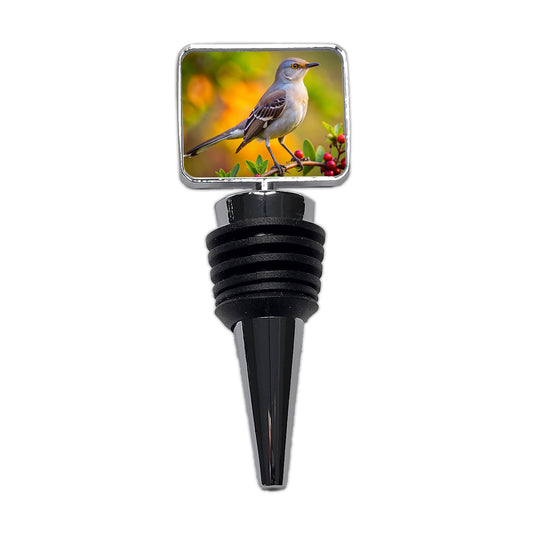 Northern Mockingbird Backyard Bird Wine Bottle Stopper
