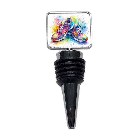 Pair Of Running Shoes Watercolor Wine Bottle Stopper