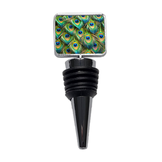 Peacock Feathers Pattern Wine Bottle Stopper