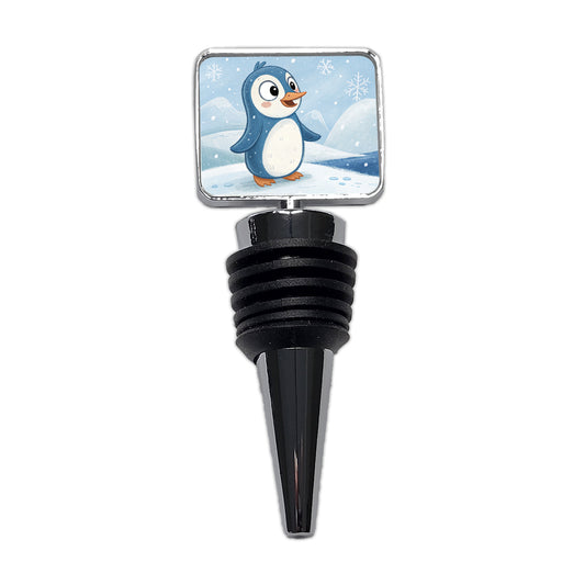 Penguin Children's Illustration Style Wine Bottle Stopper