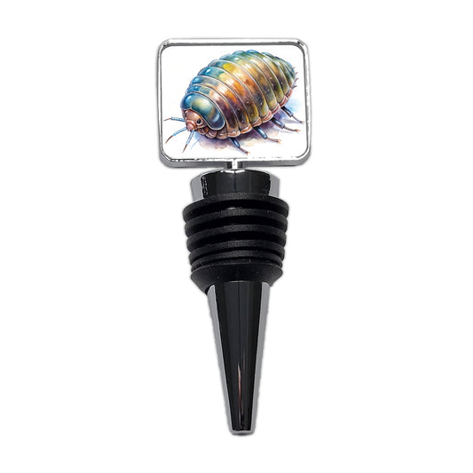Pill Bug Watercolor Wine Bottle Stopper