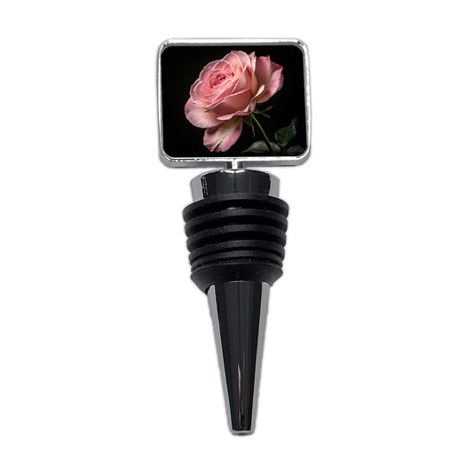 Pink Rose Wine Bottle Stopper