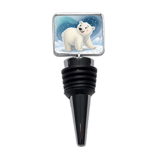 Polar Bear Children's Illustration Style Wine Bottle Stopper