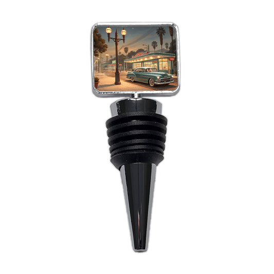 Retro Americana1950's Main Street Diner Wine Bottle Stopper