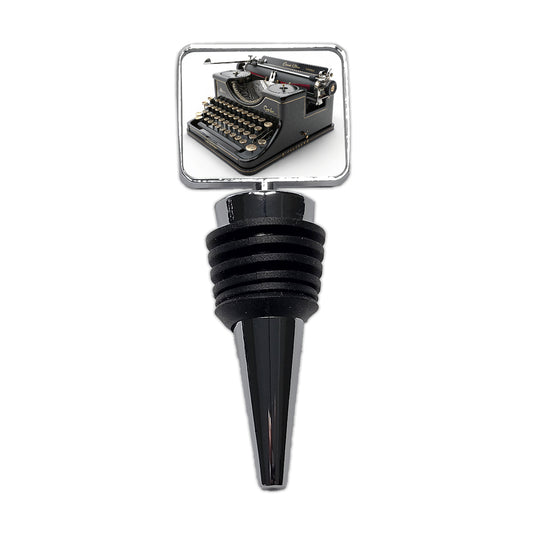 Retro Classic Black Typewriter Wine Bottle Stopper