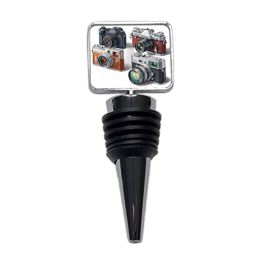 Retro Photography Cameras Wine Bottle Stopper