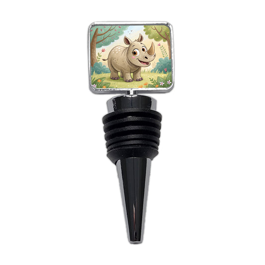 Rhinoceros Children's Illustration Style Wine Bottle Stopper