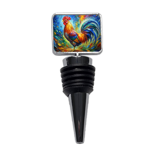 Rooster Abstract Art Wine Bottle Stopper
