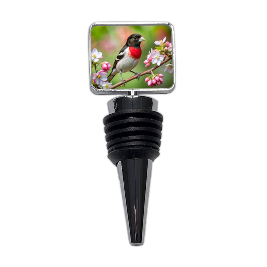 Rose Breasted Grosbeak Backyard Bird Wine Bottle Stopper