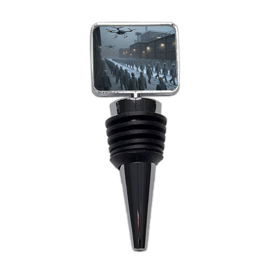 Sci-fi Futuristic Dystopian Society of Mindless Drones Wine Bottle Stopper