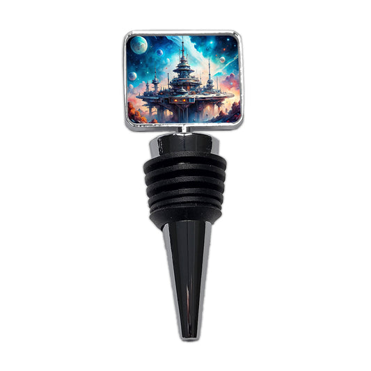 Sci-fi Military Space Station Wine Bottle Stopper