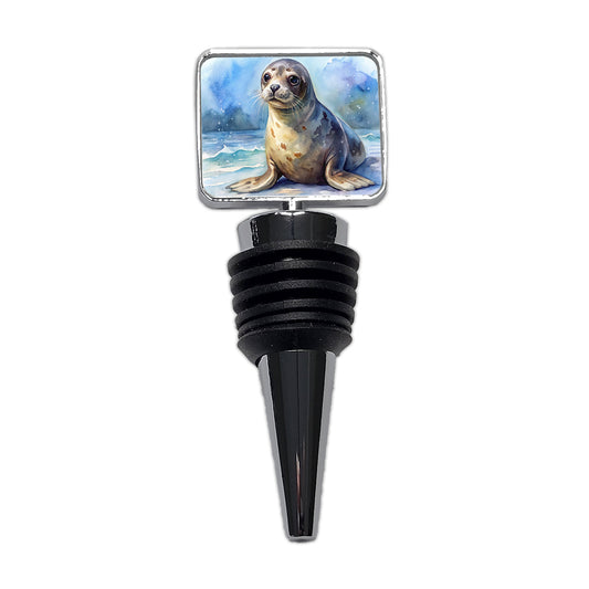 Seal Watercolor Wine Bottle Stopper