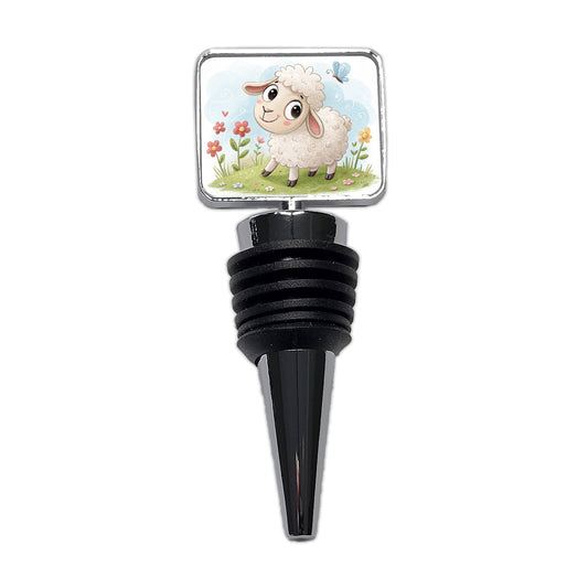 Sheep Lamb Children's Illustration Style Wine Bottle Stopper