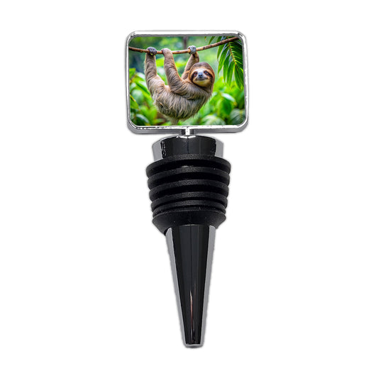 Sloth Hanging From Branch Wine Bottle Stopper