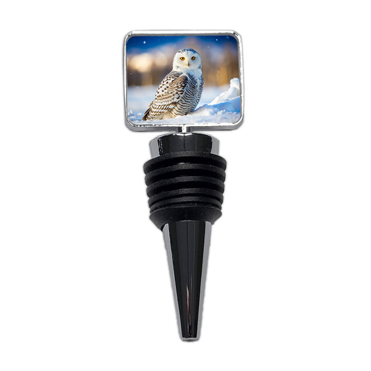 Snowy Owl Raptor Bird Of Prey Wine Bottle Stopper