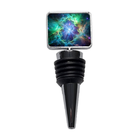 Space Galaxy Nebula Blue Purple Green Wine Bottle Stopper