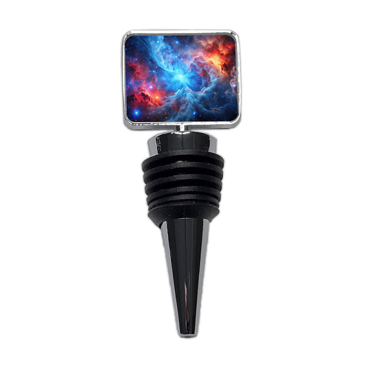 Space Galaxy Nebula Blue Red Wine Bottle Stopper