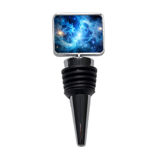 Space Galaxy Nebula Blue White Wine Bottle Stopper