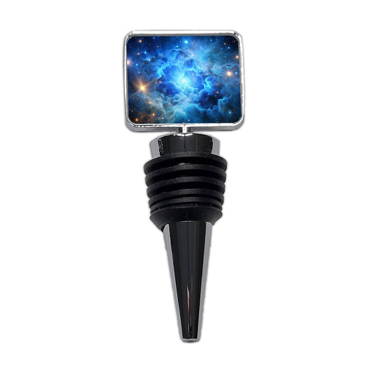Space Galaxy Nebula Blue Wine Bottle Stopper