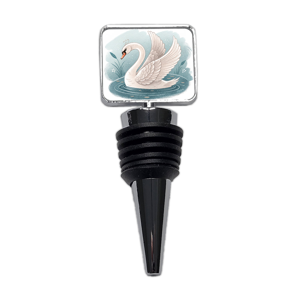 Swan Children's Illustration Style Wine Bottle Stopper