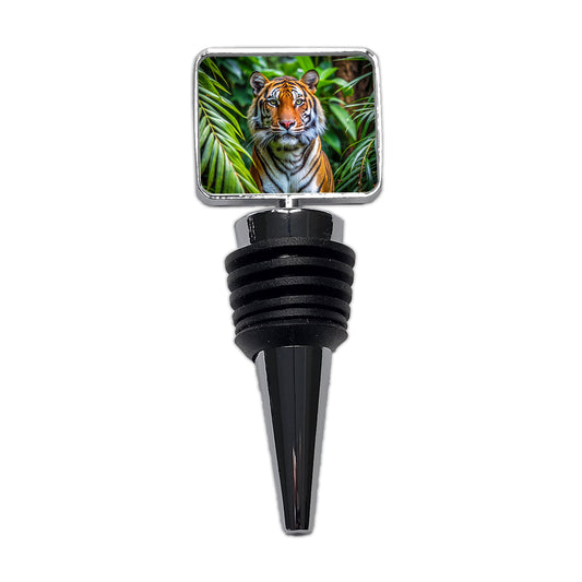 Tiger In The Jungle Wine Bottle Stopper