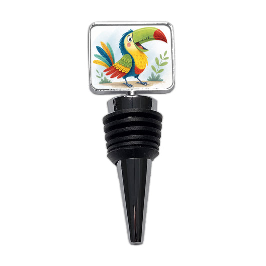 Toucan Bird Children's Illustration Style Wine Bottle Stopper