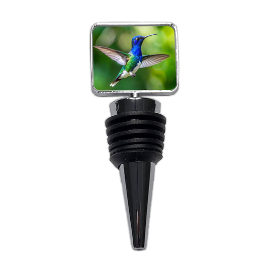 White Necked Jacobin Hummingbird Backyard Bird Wine Bottle Stopper