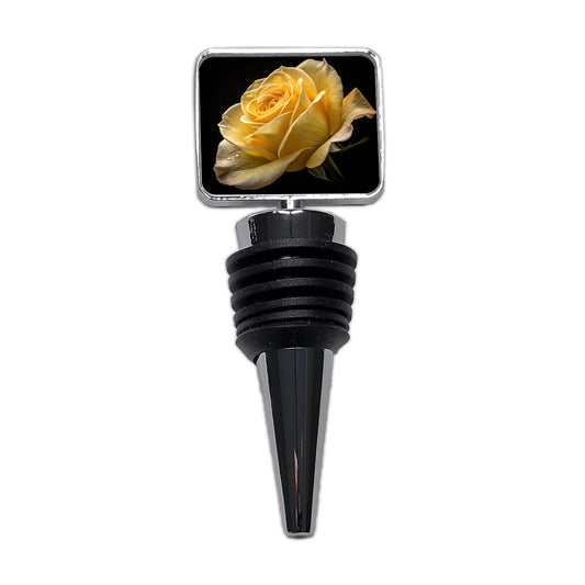 Yellow Rose Wine Bottle Stopper