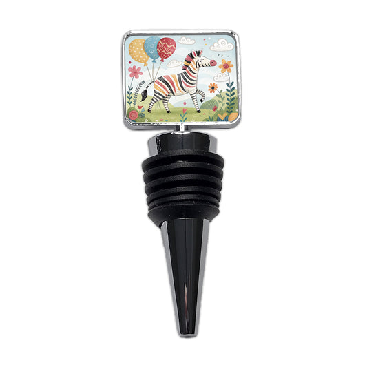 Zebra Children's Illustration Style Wine Bottle Stopper
