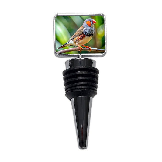 Zebra Finch Backyard Bird Wine Bottle Stopper