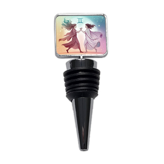 Zodiac Horoscope Symbol Gemini Twins Wine Bottle Stopper