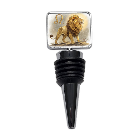 Zodiac Horoscope Symbol Leo Lion Wine Bottle Stopper