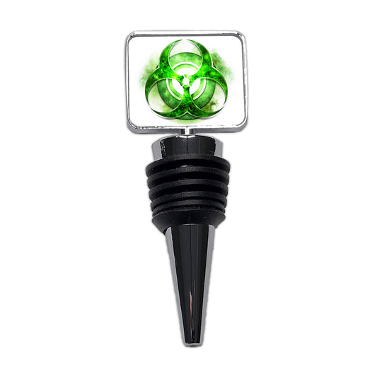 Zombie Outbreak Green Toxic Symbol Wine Bottle Stopper