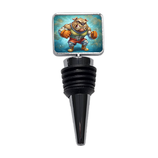 Fighting Bulldog School Mascot Wine Bottle Stopper