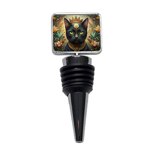 Black Cat French Bohemian Art Wine Bottle Stopper