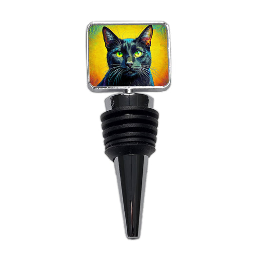 Black Cat Pop Art Wine Bottle Stopper